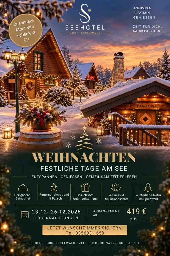 Seehotel Burg, Veranstaltungsplakat Weihnachten 2026